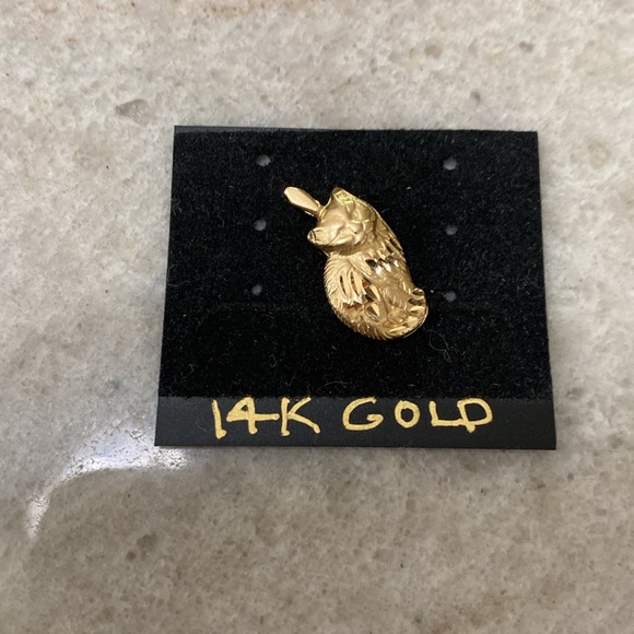 14k gold cat pendant - Picture 1 of 5